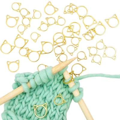 Breimarkeringen - Haaknaald clips - Handwerk projecten - Kattenoor ontwerp - 30 stuks - Diverse kleuren