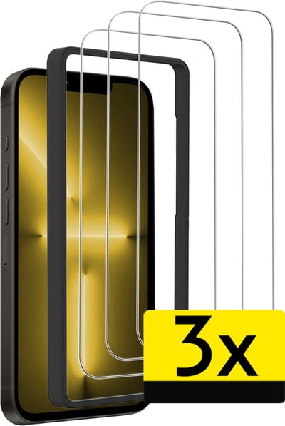 Screenprotector - Geschikt voor Apple iPhone 13 - 3 Stuks - Met Installatie Frame - Beschermglas - Gehard Glas - Tempered Glass - Screen Protector