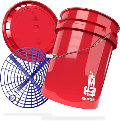 Wassen Emmer - Wasemmer Set - Auto Wassen - Met Grit Guard - 20 liter - Rood/Blauw
