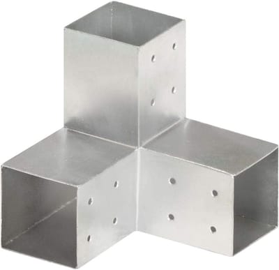 Paalverbinders Y-vorm - Houtverbinder Hoek - Buitenconstructies Bouwen - Thermisch Verzinkt Metaal - 180x180x185 mm - Zilver