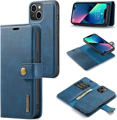 DG.MING Hoesje - Geschikt voor iPhone 15 Hoesje - DG.MING 2-in-1 Book Case & Back Cover - Blauw
