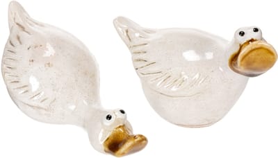 Keramische decoratieve eendjes, een echte blikvanger in de woonkamer,