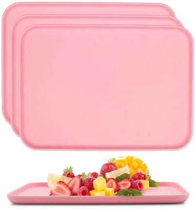 Dailygoods- Dienbladen Set van 4 - Lichtgewicht - Duurzaam - Rechthoekig - Voor Snacks/Dranken - Modern Ontwerp - Snijplanken