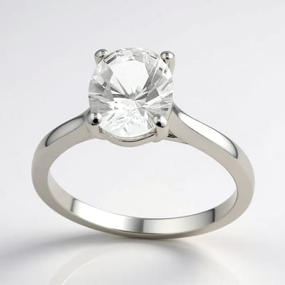 Cavill - Zilveren Ring met Danburiet 1,512 ct - 925 Sterling Zilver - Ovaal Briljantslijpsel - Elegante Prong Zetting - Mexicaanse Edelsteen