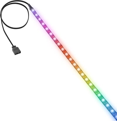 RGB LED Strip voor PC Gaming Behuizing, 50 cm, 30 LEDs, Zelfklevend, Aura Sync Compatibel, Verlichting voor PC Cases en Gaming Setup
