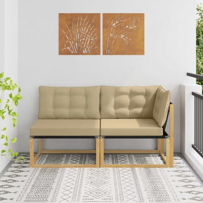 vidaXL - Buiten - bank - set - Massief - Acacia - Hout - Wit