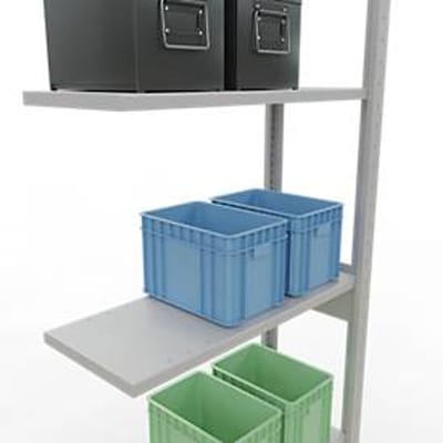 SCHULTE Lagertechnik - Insteekbevestiging met lengtebout - 2500x750x300 mm, type 150 kg