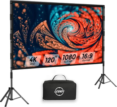 Projectorscherm met Statief - Mobiel Scherm Projectie Canvas - Thuisbioscoop Creëren - Kreukvrij HD Oppervlak - 120 Inch - Wit