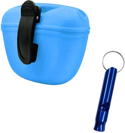 Allecto - Silicone Dog Training Bag - Pet Food Bag - Magnetische Sluiting - Blauw - Honden Accessoire - Geschikt voor Wandelen en Buitenactiviteiten