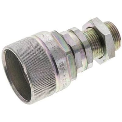 Stalen DN 12.5 Hydraulische Koppeling Insteeknippel 15 mm L Knelring Schotkoppeling ISO 14541/8434-1 D M36 x 2