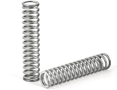 Compressieveren Set - Drukveren Roestvrij Staal - Industrieel Gebruik - Hoge Veerkracht 3.6kg - 45mm Lengte 10mm Diameter - Zilverkleurig