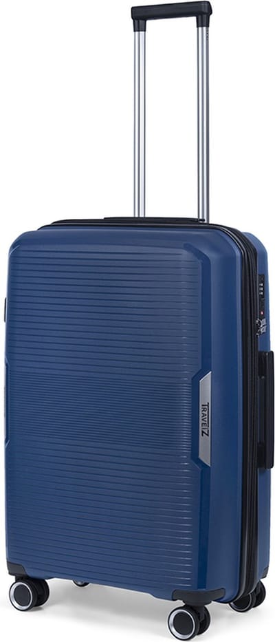 TravelZ Swinger middenmaat koffer 67cm met Expander- Sterke Lichtgewicht Trolley 75 ltr met TSA-slot - Blauw