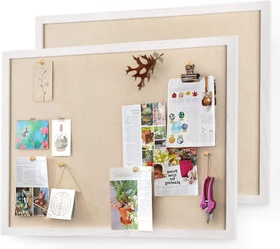 Corkboard Set van 2 - 58 x 45 cm Kurken Borden met Houten Frame voor Berichten in Huis, Kantoor en School