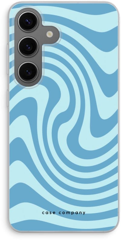 Case Company® - Hoesje geschikt voor Samsung Galaxy S24 hoesje - Swirl Blauw - Soft Cover Telefoonhoesje - Bescherming aan alle Kanten en Schermrand