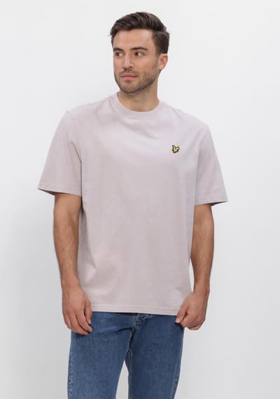 Lyle & Scott Heavy Laundered T-shirt Polo's & T-shirts Heren - Polo shirt - Lila - Maat XS