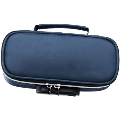 Afsluitbare Etui Grote Capaciteit Stijlvolle Canvas Etui voor Middelbare Scholieren Zwart koningsblauwe kleur