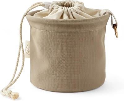Wasknijperzak van hoogwaardig canvas, wasknijpers, mand met karabijnhaak, ruimte voor 60 klemmen, afsluitbare knijperzak voor wasknijpers, beige