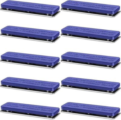 Set van 10 Magnetische Naamlabels Blauw voor Kleding | ID Labels Magnetisch 45 x 13 mm Geschikt voor Vliegscherm en Identificatie