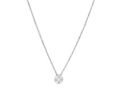 YO&NO - Ketting - Witgoud - Anker - Diamant - 1,0 mm -  41 - 43 - 45 cm - Sieraden vrouw - 14k - 585 goud