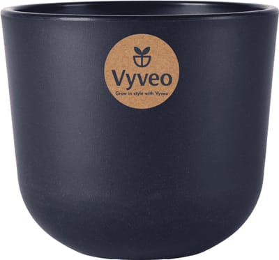 Vyveo - Bloempot Soren - 13x12 - Zwart - Bloempot voor binnen en buiten - Lichtgewicht - Breukbestendig - Vorstbestendig - UV-bestendig