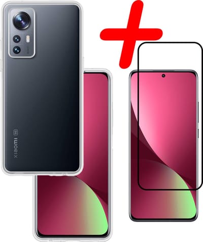 Hoesje Met Screenprotector - Geschikt voor Xiaomi 12 - Sterk & Shockproof - Back Cover - Siliconen Case - Telefoon Hoes - Transparant