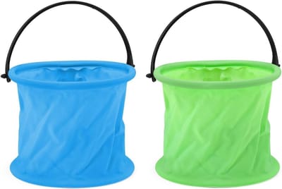 Vouwbare zandemmer voor kinderen, 2 stuks, multifunctionele draagbare emmer voor schilderen, kamperen, strand en tuinactiviteiten