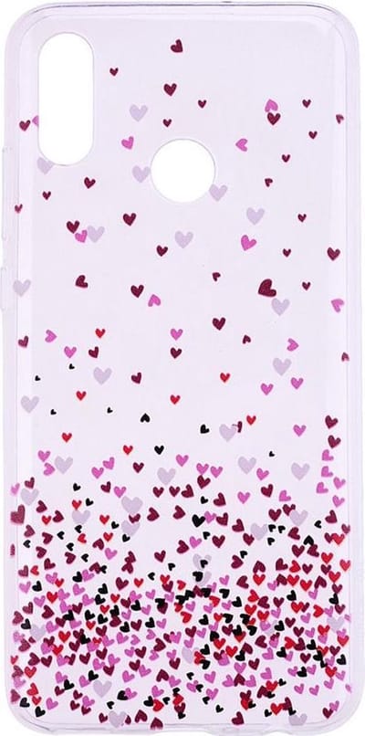 Shop4 - Samsung Galaxy M20 (Power) Hoesje - Zachte Back Case Hartjes Transparant