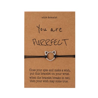 Bixorp Friends Vriendschapsarmbandje met Zilverkleurig Katje "You are Purr-fect" - BFF ArmbandMeisjes - Best Friends Armband Vriendschap Cadeau voor Één