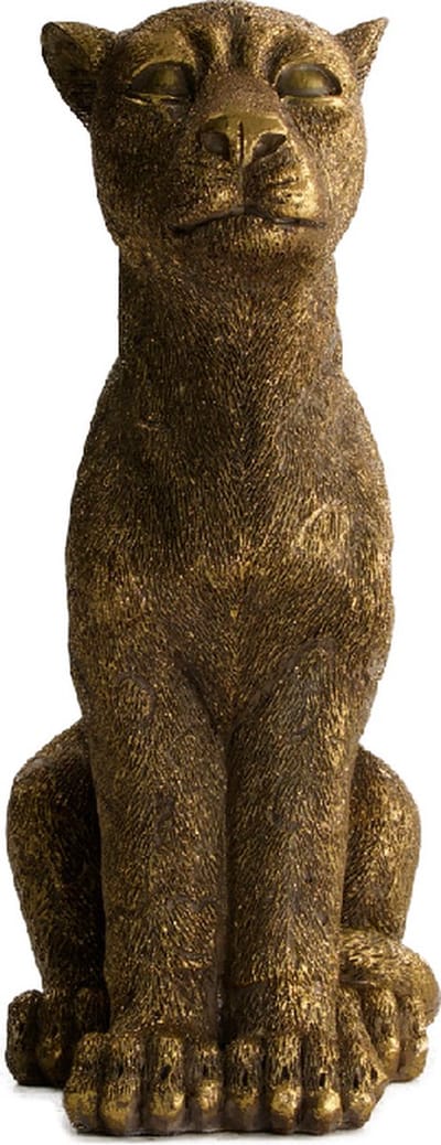 Figuren - Figurine Leopard Polyresin 16x9x21cm Gold