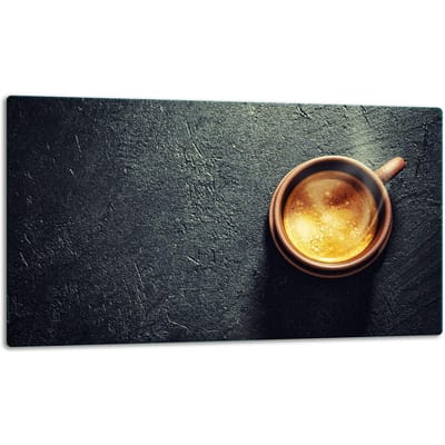 TMK ArtDeko - Glazen Snijplank - 52x30 cm - Koffie - Beschermplaat