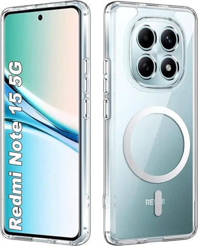 Hoesje Geschikt voor Xiaomi Redmi Note 15 5G - Compatibel met MagSafe / Qi2 - Hard Back Cover met Magneet - Transparant