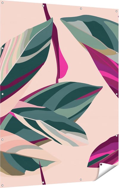 Gards Tuinposter Bloem Bladeren - Bloemen - Abstract - 120x160 cm - Tuindoek - Tuindecoratie - Wanddecoratie buiten - Tuinschilderij