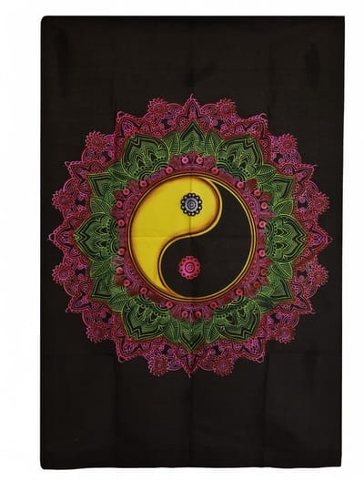 Ancient Wisdom - Wandkleed - Katoenen muurkunst 70x110cm - mandala - decoratie - kunstwerk - interieuraccessoire - bohemian - wanddecoratie