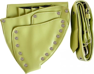 Old Barbers Professionele Kappers,- Barbers & Make-up Artists Holster - Imitatieleer - Afmeting ca.18 x 3 x 20 cm - Metal Studs Green