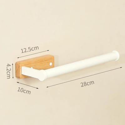 Porte-rouleau de papier en noyer, porte-film alimentaire de cuisine de luxe léger scandinave, porte-essuie-tout, rangement de cuisine sans perçage blanc
