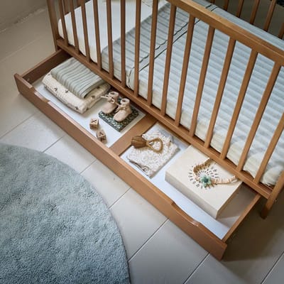 Petite Amélie ® Opberglade op wieltjes - Bedlade - 60 x 120 cm - Extra opbergruimte - Walnoot