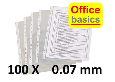 100 x showtas Office Basics - 11 gaats - 0,07mm - PP - glad