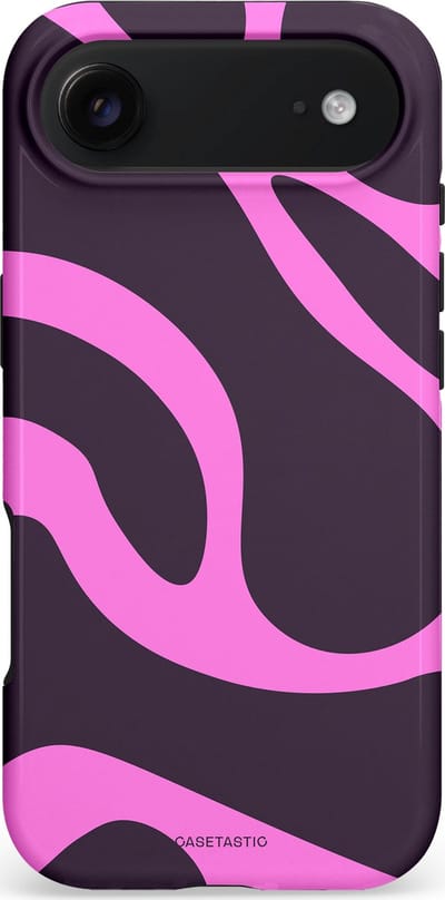 Casetastic hoesje geschikt voor Apple iPhone Air - MagSafe - Dubbellaagse bescherming - Roze Paarse Lavendel Abstractie - Fashion Case - Donkergrijs Roze