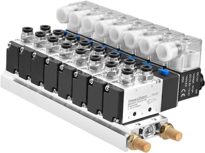 Allecto - Solenoïde Ventiel - Pneumatisch Systeem - G1/4" - 5 Weg 2 Positie - Met Manifold Basis - Snelle Aansluitingen - Geschikt voor Profession
