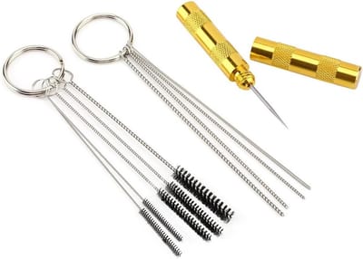 Professionele airbrush set met spray gun, reinigingsgereedschap en roestvrijstalen naald en borstel voor precisiewerk