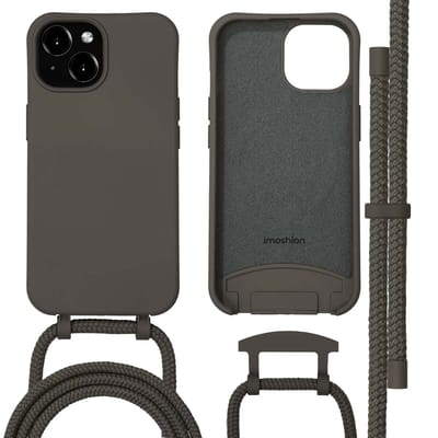 imoshion Hoesje - Geschikt voor iPhone 15 - Color Backcover met afneembaar koord geschikt voor MagSafe - Black Coffee