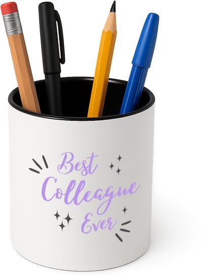 Hacebo® - best colleague ever Pennenbakje - Collega - een collega - pennenhouder - werk - afscheidscadeau - verjaardagscadeau - kado - Pennenbakje zwart