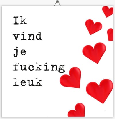 Tegeltje Liefde - Ik vind je fucking leuk - 10,8 x 10,8 cm