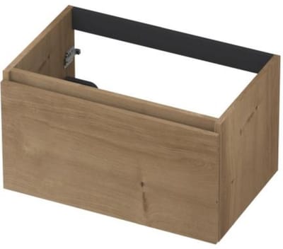 INK - Onderkast 1L Greeploos Houten Keerlijst Fineer - 700x450x400 Mm - Ash Grey Fineer