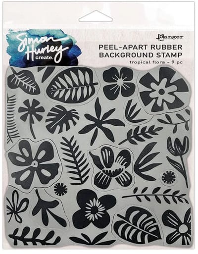 Simon Hurley peel-apart rubber stamp - Tropical flora