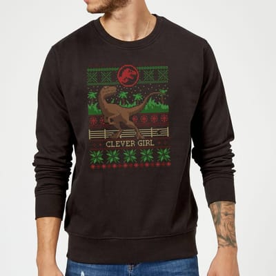 Jurassic Park Clever Girl Christmas Jumper - Black - S