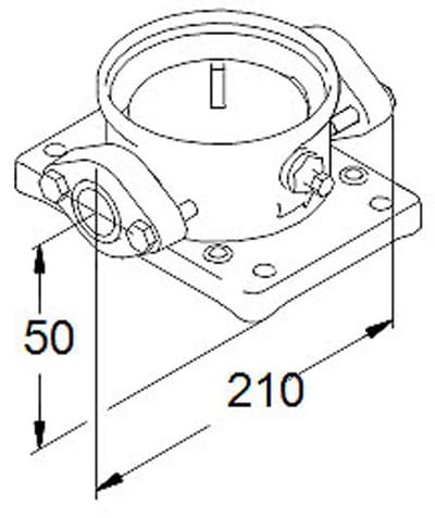 GRUNDFOS Accessoire voor vert. centrifugaalpompen Ovalen flens Rp1_1/4 roestvrij staal, 96449747