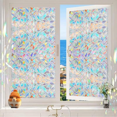Zelfklevende Raamfolie - Raamstickers Plakfolie - Privacy Verduistering - Lijmvrij Warmteregeling - 45 x 240 cm - Halve Maan