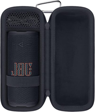Duurzame Hard Shell Reis- en Transporttas voor Bluetooth Speakers, Compact en Lichtgewicht met Carabiner, Ideaal voor Bescherming en Mobiliteit