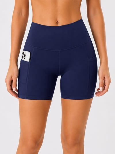 SparkNine Ease short - met handige zakken - S - blauw - korte broek - hoge taille - slim fit - ademend - sportshort